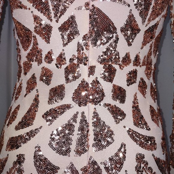 Fashion Nova pink sequined floor length dress size S - Picture 6 of 9